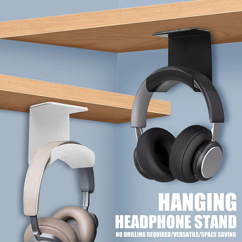 Headphone Stand Desk - 범용 헤드폰 스탠드 접착식 플라스틱 벽걸이형
