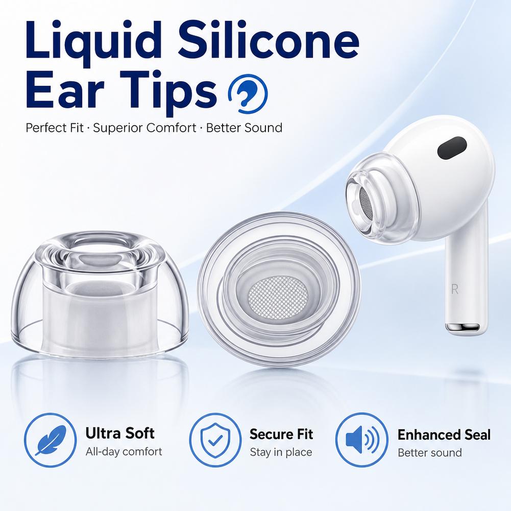 1/2/3쌍 에어팟 프로 3용 투명 액체 실리콘 이어팁 - Silicone Ear Tip Replacement 리뷰 및 가격