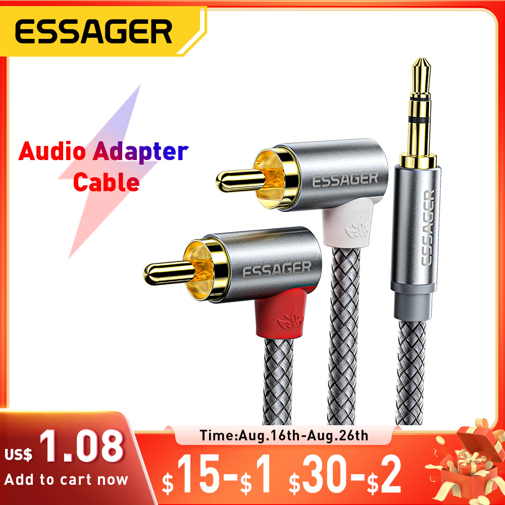 에세이저 90 °   앵글 RCA 오디오 스테레오 케이 - Audio Splitter Y 리뷰 및 가격